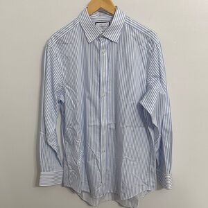 Charles Tyrwhitt Classic Dress Shirt. White & Light Blue Striped size 16 1/2
